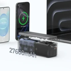 Power bank 27600 mAh, 140 W, Aukey / Srebrny VAM15-32
