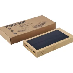 Power bank 10000 mAh z ładowarką słoneczną / Brązowy VA276-16