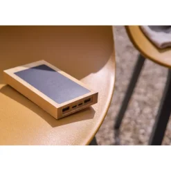 Power bank 10000 mAh z ładowarką słoneczną / Brązowy VA276-16