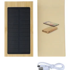 Power bank 10000 mAh z ładowarką słoneczną / Brązowy VA276-16