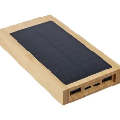 Power bank 10000 mAh z ładowarką słoneczną / Brązowy VA276-16