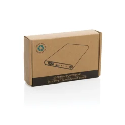 Power bank 4000 mAh z aluminium z recyklingu / Srebrny P322.422