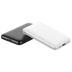 Power bank 5000 mAh ze zintegrowanymi kablami, adapter w komplecie | Presley / Czarny V0905-03