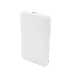 Power bank 5000 mAh ze zintegrowanymi kablami, adapter w komplecie | Presley / Biały V0905-02