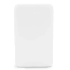 Power bank 5000 mAh ze zintegrowanymi kablami, adapter w komplecie | Presley / Biały V0905-02