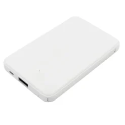 Power bank 5000 mAh ze zintegrowanymi kablami, adapter w komplecie | Presley / Biały V0905-02