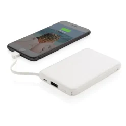 Power bank 5000 mAh, zintegrowany kabel 3 w 1 / Biały P322.083