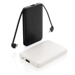 Power bank 5000 mAh, zintegrowany kabel 3 w 1 / Czarny P322.081