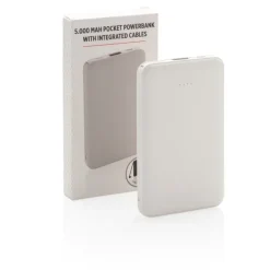 Power bank 5000 mAh, zintegrowany kabel 3 w 1 / Czarny P322.081