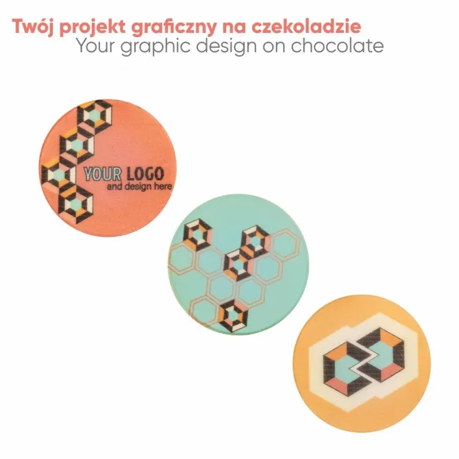 Praliny z nadrukiem Choco Circle 3 szt / Wielokolorwy S0414B