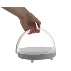 Prixton głośnik Bluetooth® 10 W 4 w 1 ze światłem LED i podstawą do ładowania bezprzewodowego / Biały 2PA16001
