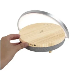 Prixton głośnik Bluetooth® 10 W 4 w 1 ze światłem LED i podstawą do ładowania bezprzewodowego / Drewno 2PA16071