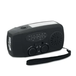 Przenośne radio z latarką LED / Czarny MO2746-03