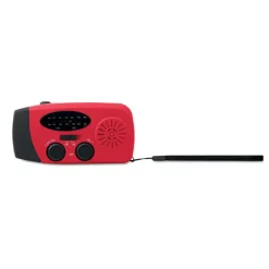 Przenośne radio z latarką LED / Czerwony MO2746-05