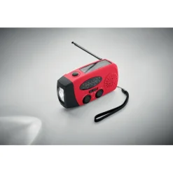 Przenośne radio z latarką LED / Czerwony MO2746-05