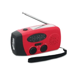 Przenośne radio z latarką LED / Czerwony MO2746-05
