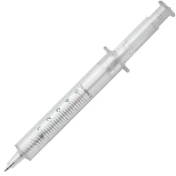 Przezroczysty długopis strzykawka / Transparentny / biały LT87227-N0401
