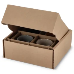 Pudełko na 4 kubki 24.3 x 24.3 x 9.9 cm wykonane na zamówienie / Brązowy LT83220-N0051