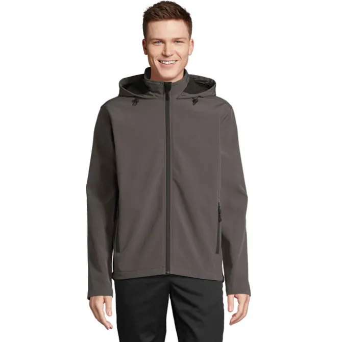 RACE MEN HOODED JACKET / Szarość Węgla Drzewnego S04447-CR-L