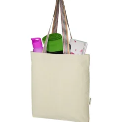 Rainbow torba na zakupy o pojemności 5 l z bawełny z recyklingu o gramaturze 180 g/m² / Piasek pustyni 12064206