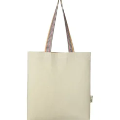 Rainbow torba na zakupy o pojemności 5 l z bawełny z recyklingu o gramaturze 180 g/m² / Piasek pustyni 12064206