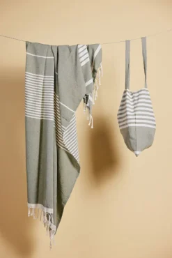 Ręcznik ELLA HAMAM 90x170cm, zielony / Zielony 5018467-