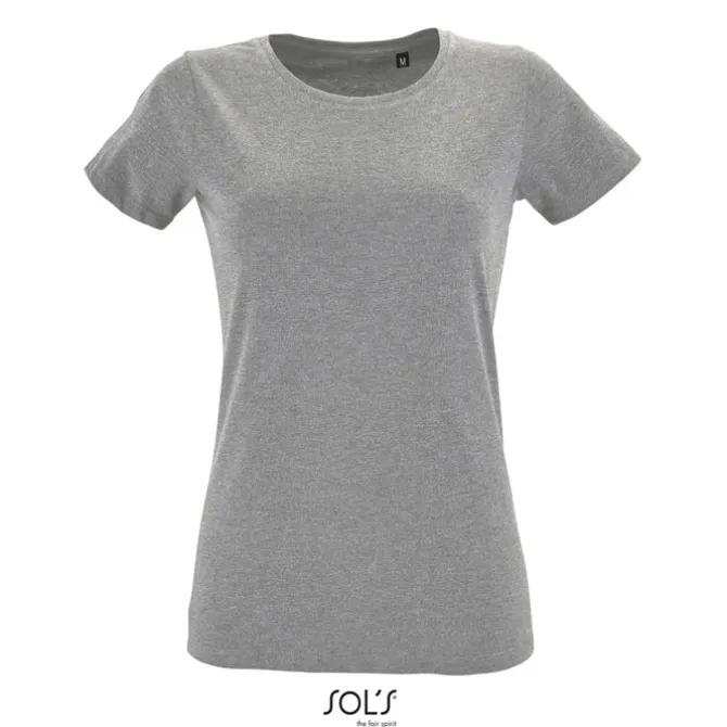 REGENT F Damski T-Shirt / Szary melanż S02758-GM-M