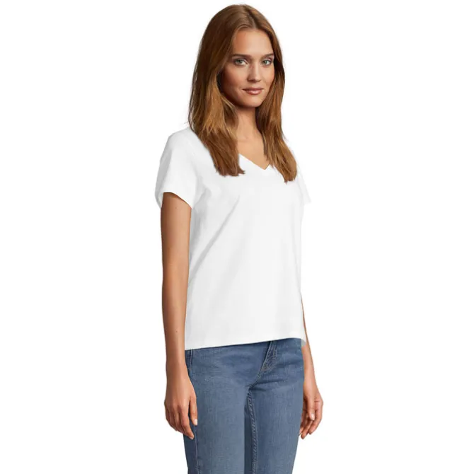 REGENT V T-SHIRT WOMEN / Bialy S04766-WH-XL