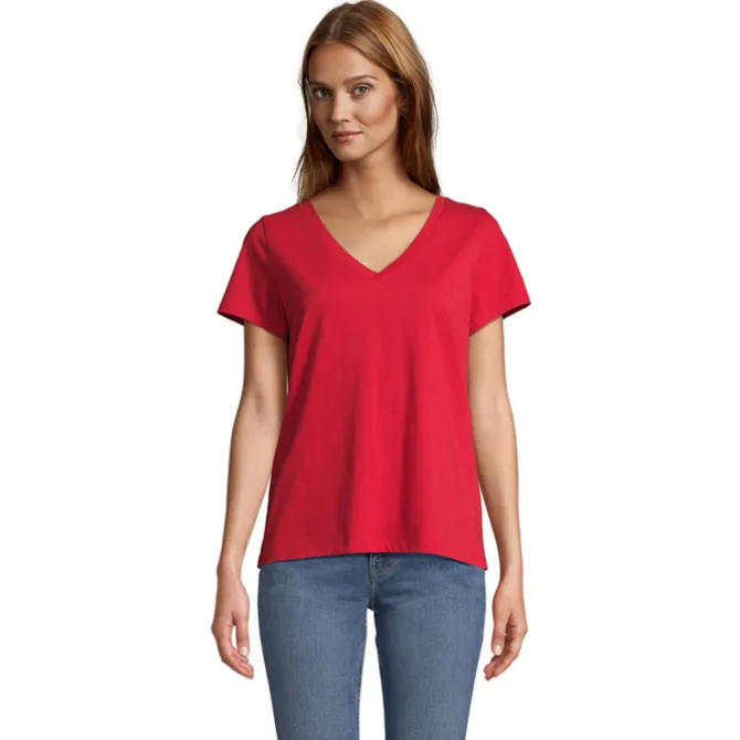 REGENT V T-SHIRT WOMEN / Czerwony S04766-RD-XS