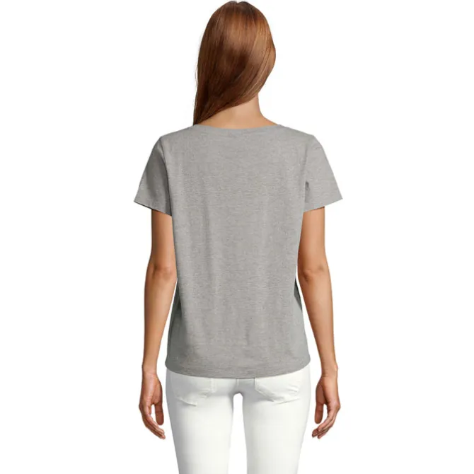 REGENT V T-SHIRT WOMEN / Szary Melanż S04766-GM-XXL