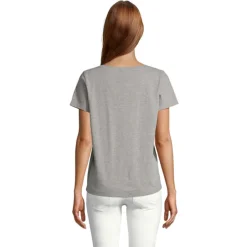 REGENT V T-SHIRT WOMEN / Szary Melanż S04766-GM-XS