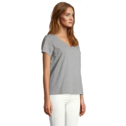 REGENT V T-SHIRT WOMEN / Szary Melanż S04766-GM-M