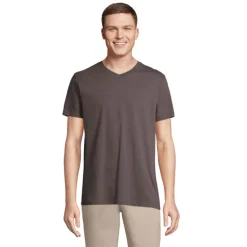 REGENT V  V-NECK T-SHIRT / Ciemny Szary S04765-DG-XL