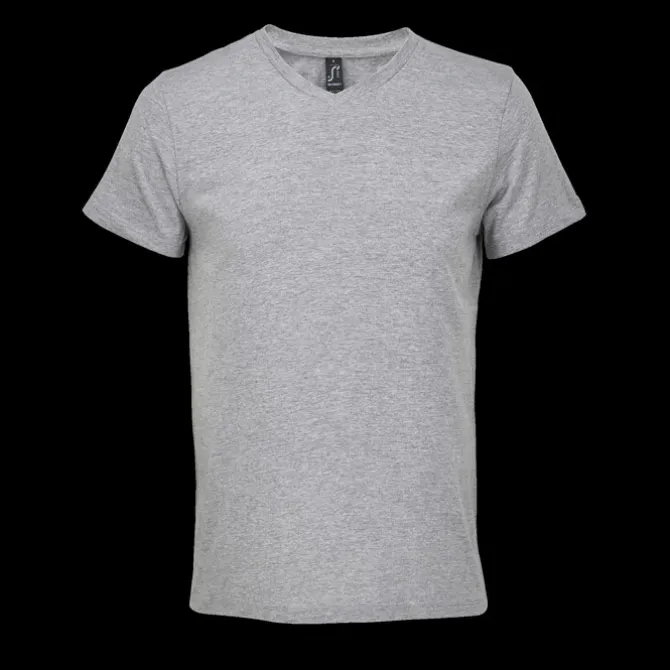 REGENT V V-NECK T-SHIRT / Szary Melanż S04765-GM-3XL