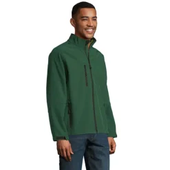 RELAX Męski softshell 340g / Ciemno-Zielony S46600-BO-3XL