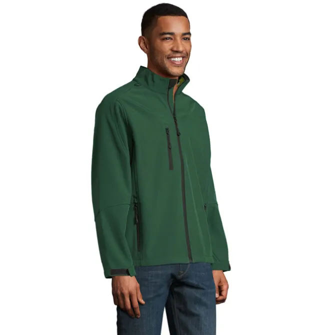 RELAX Męski softshell 340g / Ciemno-Zielony S46600-BO-S
