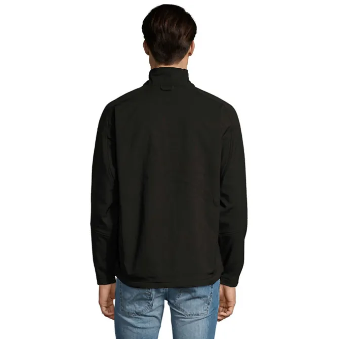 RELAX Męski softshell 340g / Czarny / Czarny opal S46600-BK-M