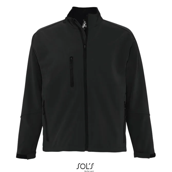 RELAX Męski softshell 340g / Czarny / Czarny opal S46600-BK-M