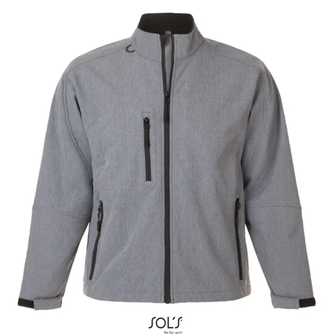 RELAX Męski softshell 340g / Szary melanż S46600-GM-S