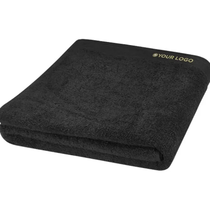 Riley bawełniany ręcznik kąpielowy o gramaturze 550 g/m² i wymiarach 100 x 180 cm / Czarny 11700790