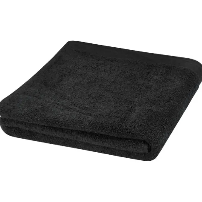 Riley bawełniany ręcznik kąpielowy o gramaturze 550 g/m² i wymiarach 100 x 180 cm / Czarny 11700790