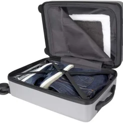 Rover Pro twarda walizka na kółkach z tworzyw sztucznych pochodzących z recyklingu z certyfikatem GRS o wysokości 51 cm i poj / Srebrny 13008781