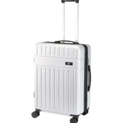 Rover rozszerzana walizka na kółkach z tworzyw sztucznych pochodzących z recyklingu na 24-calowego laptopa z certyfikatem GRS o pojemności 70 l / Srebrny 13009781