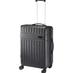 Rover rozszerzana walizka na kółkach z tworzyw sztucznych pochodzących z recyklingu na 24-calowego laptopa z certyfikatem GRS o pojemności 70 l / Czarny 13009790