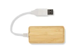 Rozdzielacz bambusowy HUB USB z wymienną wtyczką - RIVO / Naturalny 09170-17
