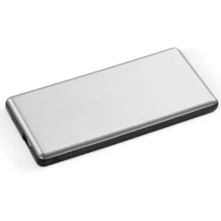Rozświetlone logo -  powerbank 4000mAh / Srebrny / czarny LT91288-N0502