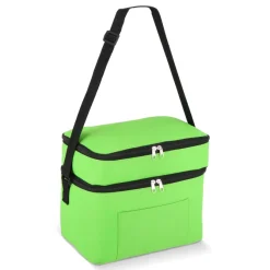 R-PET 600D Dwukomorowa torba chłodząca 30 x 20 x 24 cm 12L / Jasnozielony LT95393-N0032