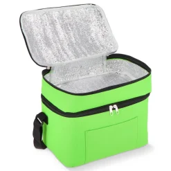 R-PET 600D Dwukomorowa torba chłodząca 30 x 20 x 24 cm 12L / Jasnozielony LT95393-N0032