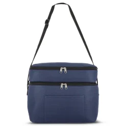 R-PET 600D Dwukomorowa torba chłodząca 30 x 20 x 24 cm 12L / Ciemnoniebieski LT95393-N0010