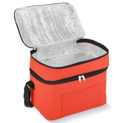 R-PET 600D Dwukomorowa torba chłodząca 30 x 20 x 24 cm 12L / Pomarańczowy LT95393-N0026
